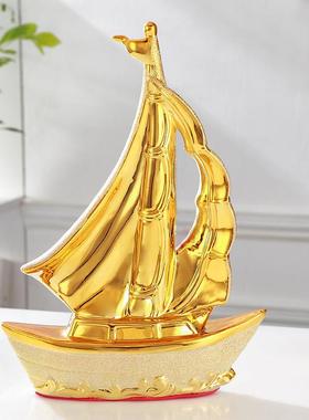 一帆风顺帆船摆件寓意好客厅新房乔迁酒柜电视柜店铺装饰品摆设