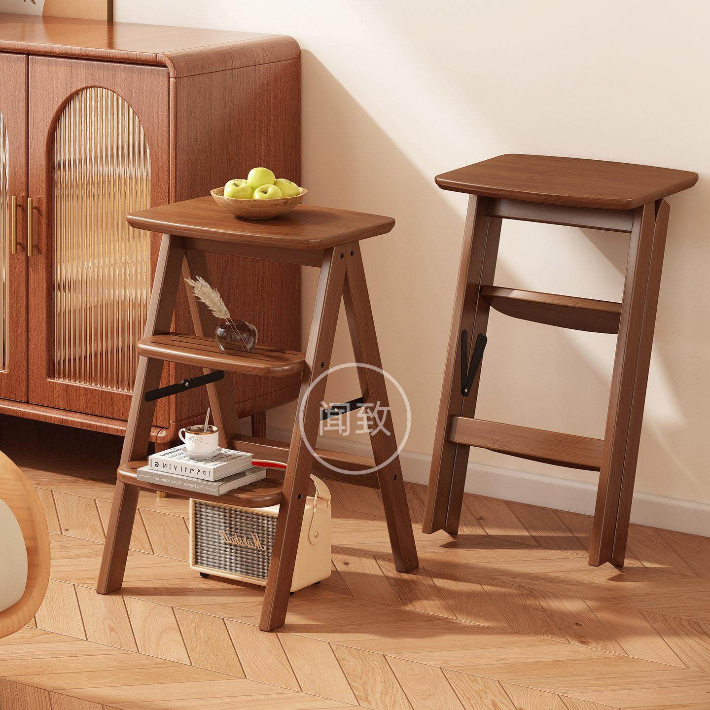 多功能梯凳两用厨房登高三步梯凳家用梯子凳子二合一可折叠阶梯凳,淘宝优惠券,粉丝福利购,淘宝优惠卷