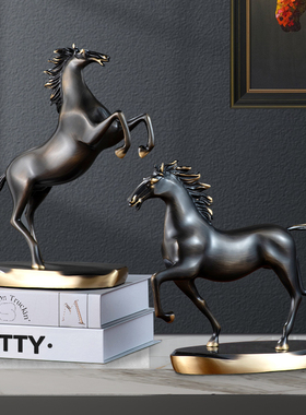 纯铜马到成功办公室铜马摆件客厅酒柜轻奢高档Q装饰品乔迁新居礼