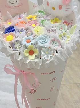 冰淇淋陶瓷kt娃卡通花束小