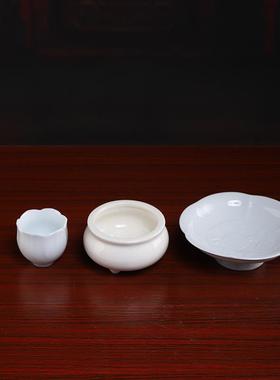 陶瓷佛具用品大全供奉家用室内佛前供佛水杯香炉烛台花瓶果盘套装