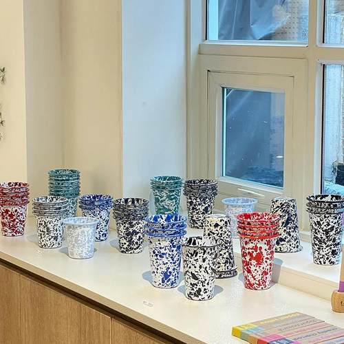 现货美国Crow Canyon Home搪瓷琺瑯复古茶杯水杯咖啡杯饮料啤酒杯 - 图1