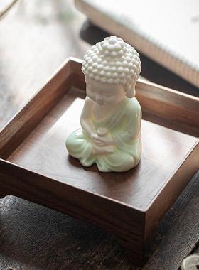 久造禅意大日如来佛系小摆件家居陶瓷佛像车载佛祖茶宠装饰品礼物