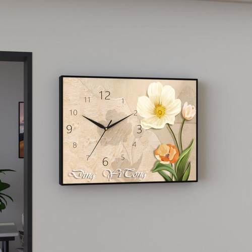 钟表家用创意电表箱遮瑕疵装饰画 画客厅挂钟配电箱墙上石英钟配 - 图0