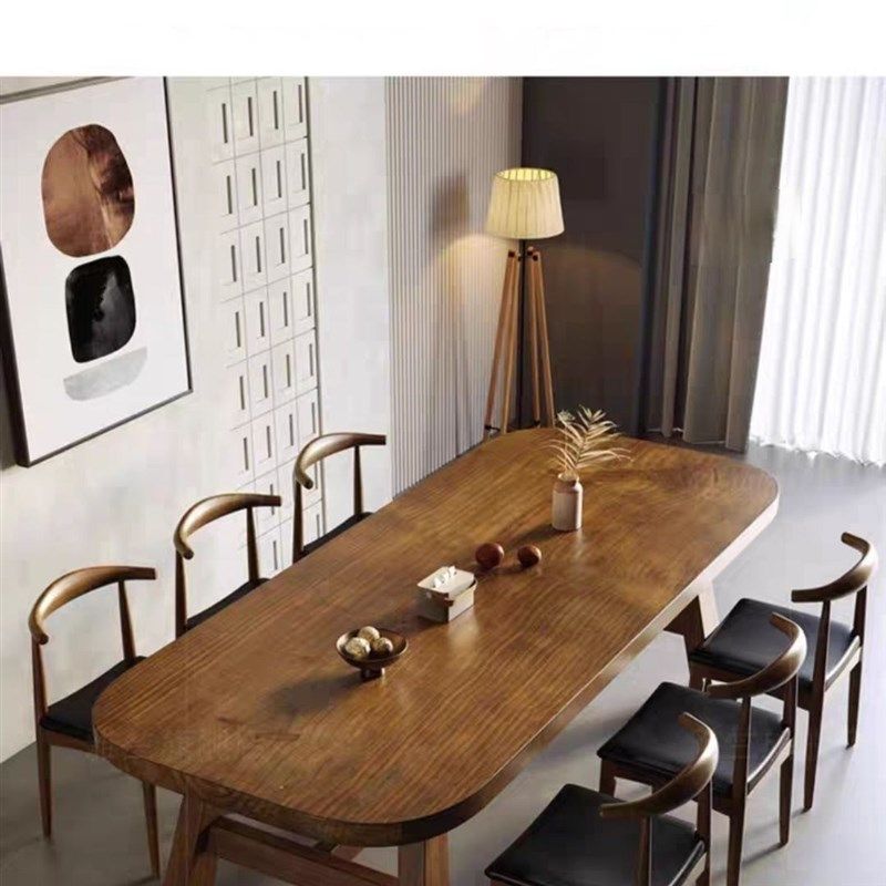 全实木现代覆古简约家庭餐厅餐桌会议室培训学习会议桌长写字台,淘宝优惠券,粉丝福利购,淘宝优惠卷