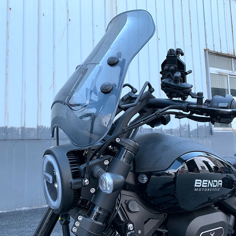 适用于奔达灰石300前挡风玻璃BD300-16改装前加高加大PC风挡配件 - 图2