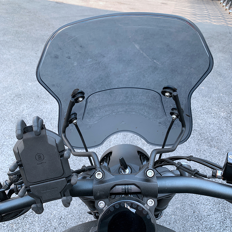 适用于奔达灰石300前挡风玻璃BD300-16改装前加高加大PC风挡配件 - 图1