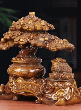 财源广进金蟾发财l树摆件新店铺开业礼物收银前台办公室客厅装饰