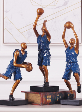篮球运动摆件创意简约现代人物雕C塑玄关酒架男孩卧室家居装饰品