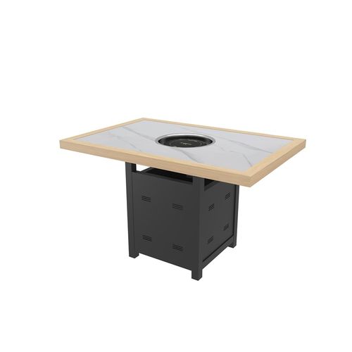 实木岩板火锅桌子电磁炉一体商用无烟烧烤肉桌串串店桌椅卡座组合 - 图3