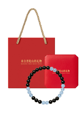 【已过香香】黑曜石海蓝宝手串