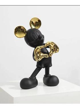 比心米奇公仔摆件玩偶奇趣轻奢客厅卧室样板新房间家居工艺装饰品