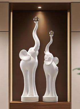 丰富吉祥大象装饰品客厅落地无障碍豪华创意入口壁龛电视柜装饰品