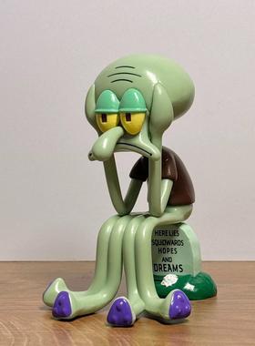 海绵宝宝章鱼哥手机架可爱桌面摆件派大星礼物工位搭子解压装饰