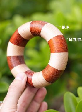 爱生气的小茄宝/茄子人小鸭泳圈可爱治愈实木质桌面摆件创意礼物