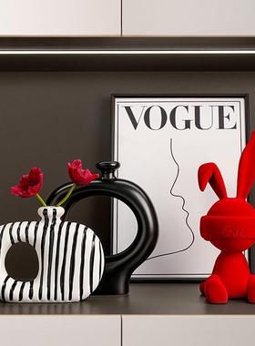 贝汉美兔子摆件入户玄关酒柜客厅创意轻奢家居装饰品乔迁新居礼物