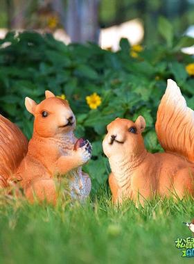 户外花园摆件仿真松鼠树脂动物雕塑园林景观幼儿园装饰庭院摆设