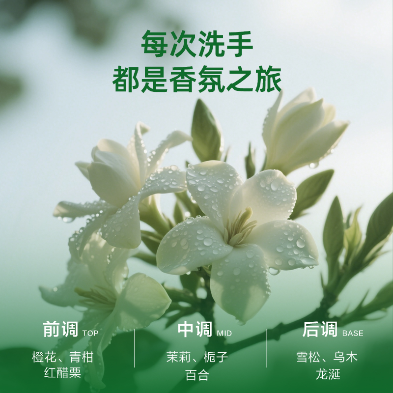 润之素除菌抑菌洗手液植萃配方温和家用护手型持久留香洗手液
