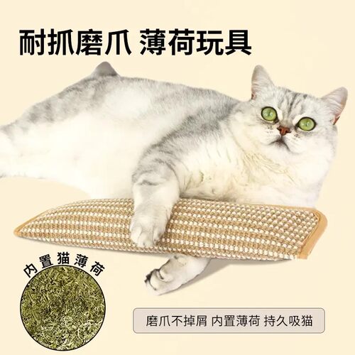 【下单立减30】宠物猫抓垫猫薄荷玩具剑麻耐磨猫抱枕猫自嗨玩具 - 图2