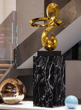 高端无障KPK豪碍华几何雕塑品大入口客厅装饰电视柜饰过道落地型