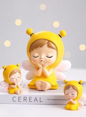 可爱的女孩存钱罐饰品存钱罐可以存储和检索孩子的房间卧室桌面小