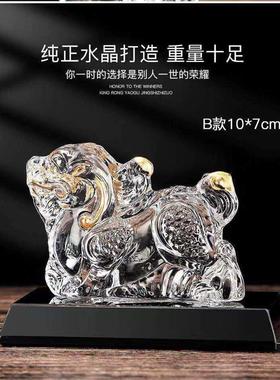 新款汽车水晶貔貅摆件客厅装饰品招财纳福创意水晶工艺礼品摆饰厂