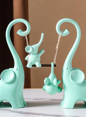 创意简约大象摆件客厅玄关电视柜酒柜轻奢高档家居小装饰品高级感