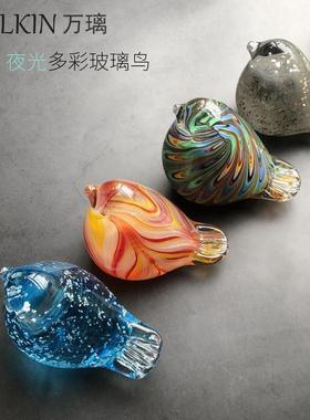 淄博琉璃小鸟创意动物家居装饰品汽车摆件玻璃生日礼物高级感小众