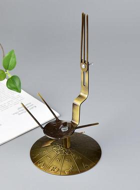 新款合金玛瑙原石聚宝盆紫水晶洞展示底座支架摆件