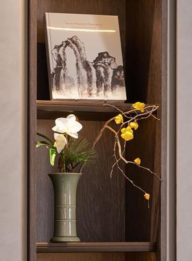 新中式宋氏美学客厅柜体电视柜酒柜装饰盒屏风古风扇子摆件高级感