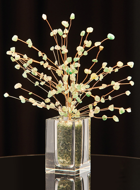 水晶树摆件家居i客厅酒柜电视柜装饰轻奢档公桌面店铺开业送礼