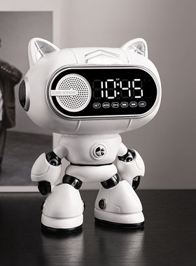创意机器人时f钟摆件家居饰品男生生日礼物音响实用高端大气装饰