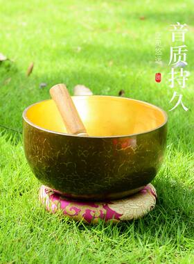 藏村手工紫金钵 瑜伽冥想音疗颂钵疗愈工具 静心钵铜罄钵音碗摆件
