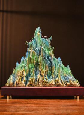 铜掌柜黄铜五岳独尊泰山摆件稳如泰山大靠山客厅玄关办公室装饰品