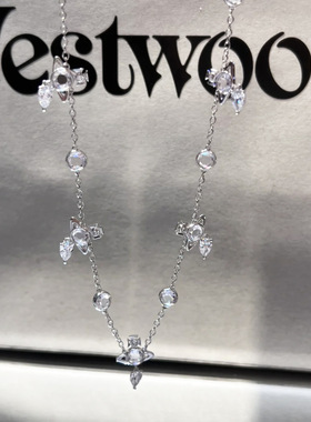 日单蕾系量产型哥特土星项链梦幻星球系列水滴形吊坠多坠项链锁骨