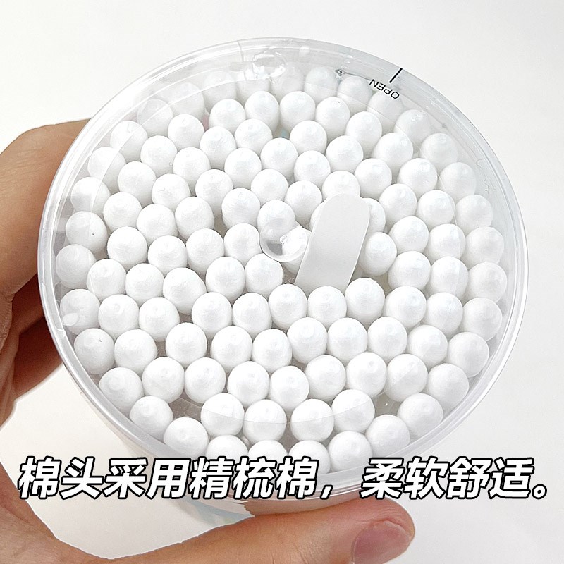 3件包邮 大头棉k棒110支吸水浴用纸轴棉签盒装白色棉花棒特慧优