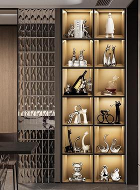 现代轻奢暴力熊酒柜装饰品摆件客厅家居电视柜玻璃柜高档陶瓷礼品