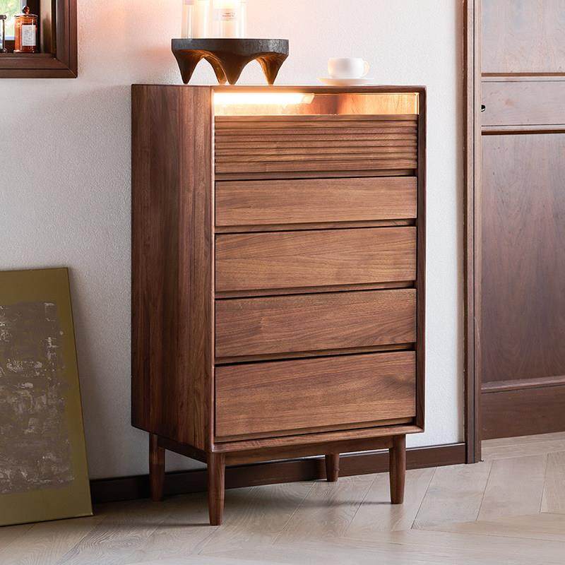 北美黑胡桃木五斗柜卧室实木收纳柜抽屉柜首饰柜子客厅立柜储物柜,淘宝优惠券,粉丝福利购,淘宝优惠卷