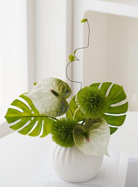 假花彷真花摆设干燥花花束客厅摆件花艺家居装饰品高档餐桌摆花插
