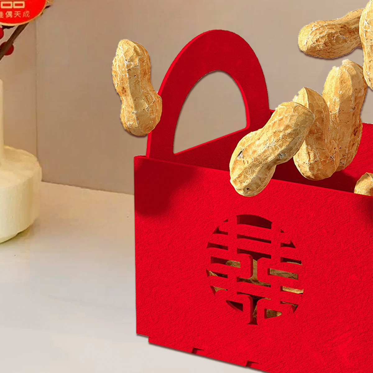 结婚用品早生贵子提篮干果组合小篮子压床摆件婚房婚礼装饰布置,淘宝优惠券,粉丝福利购,淘宝优惠卷