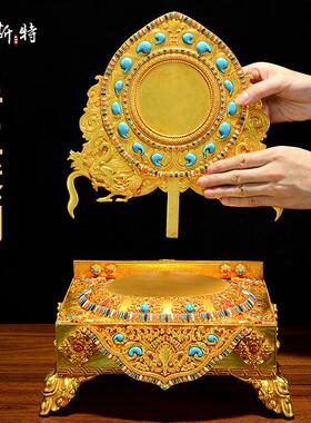 释迦牟尼佛佛龛底座家用黄财神供奉台阿弥陀佛加高佛台摆件