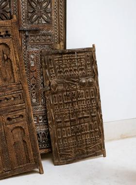 Roomology非洲马里进口多贡手工雕刻谷仓门木门板