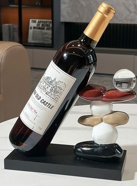 创意石摆件时来运转红酒架轻奢客厅家居J玄关餐边柜电视酒柜装饰