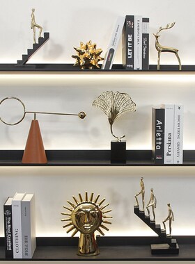轻奢金色抽象艺术雕塑创意摆件家B居客厅高档酒柜电视柜办公室装