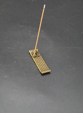 纯铜微雕筏钓老渔翁小摆件复古铜艺铜茶宠铜香插古玩铜器趣味铜件