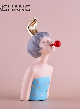 北欧泡泡女孩摆件k客厅卧室儿童房玄关样板房家居装饰品生日礼物