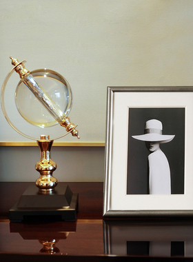 欧式水晶球摆件办公室地球仪客厅酒柜电视柜N轻奢风书房桌面装饰