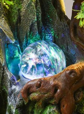 高山风水轮招财客厅假山流水摆件循环水办公室桌面生财开业送礼品