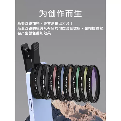 Мобильный телефон, желтый объектив, градиент