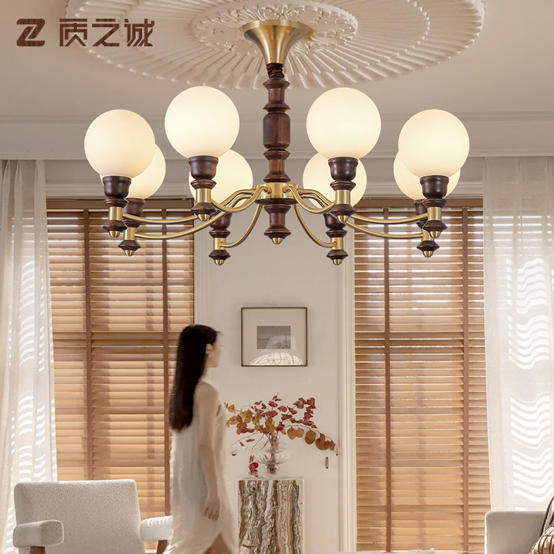 法式中古风客厅吊灯2025新款高端大气高级感主灯全铜卧室中山灯具,淘宝优惠券,粉丝福利购,淘宝优惠卷